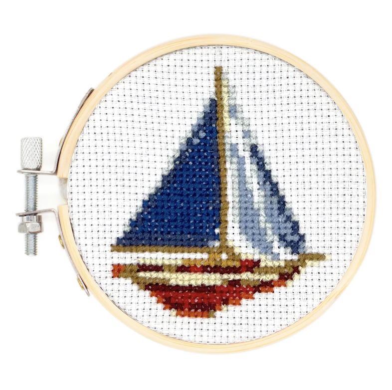 Mini CrossStitch Embroidery Sailboat